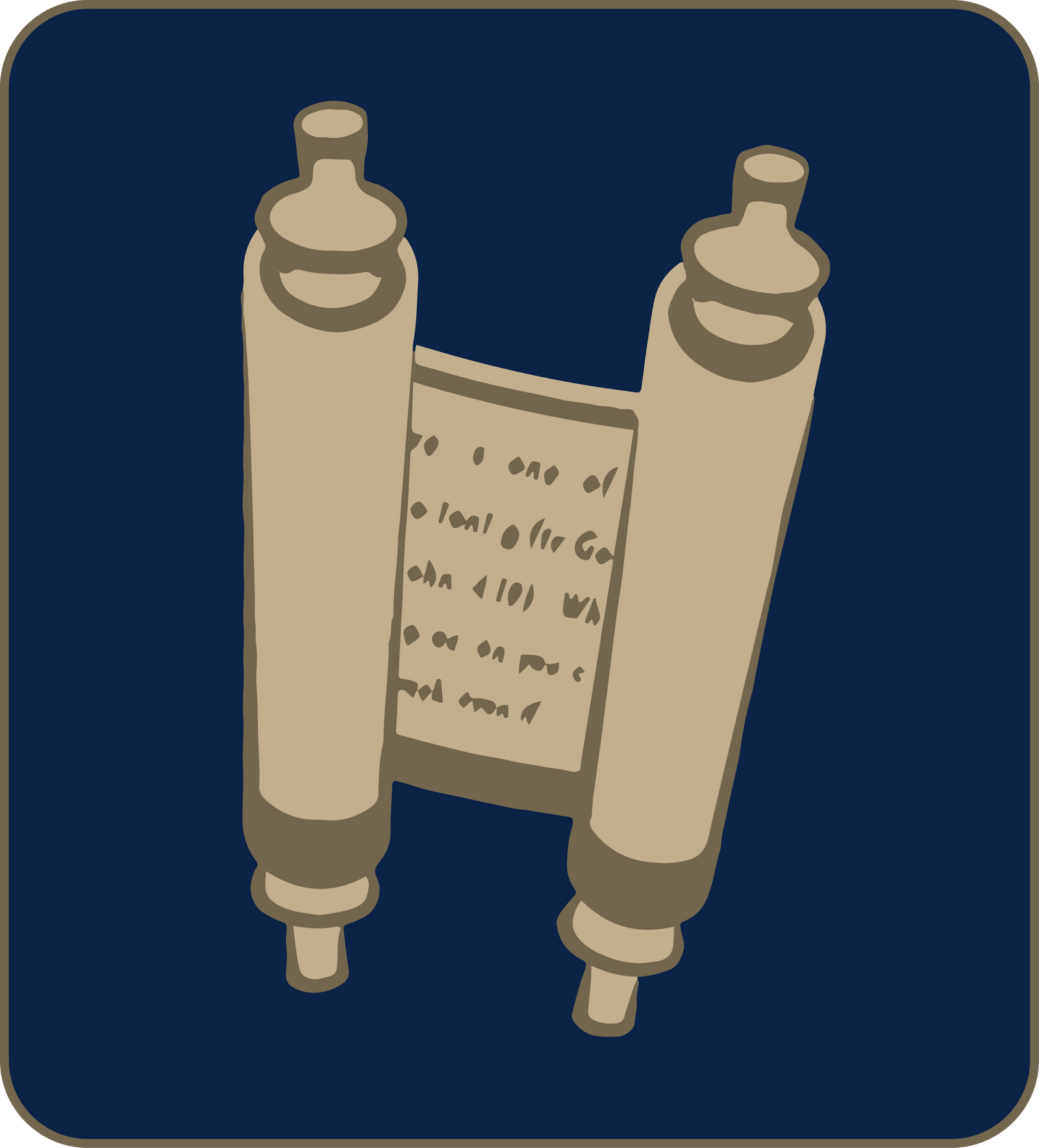 Scroll in blue and gold
