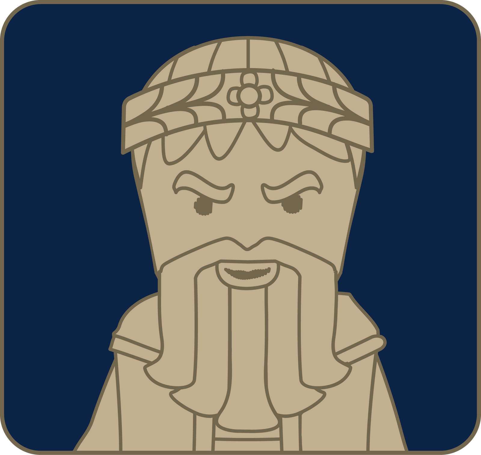 King Herod in blue and gold
