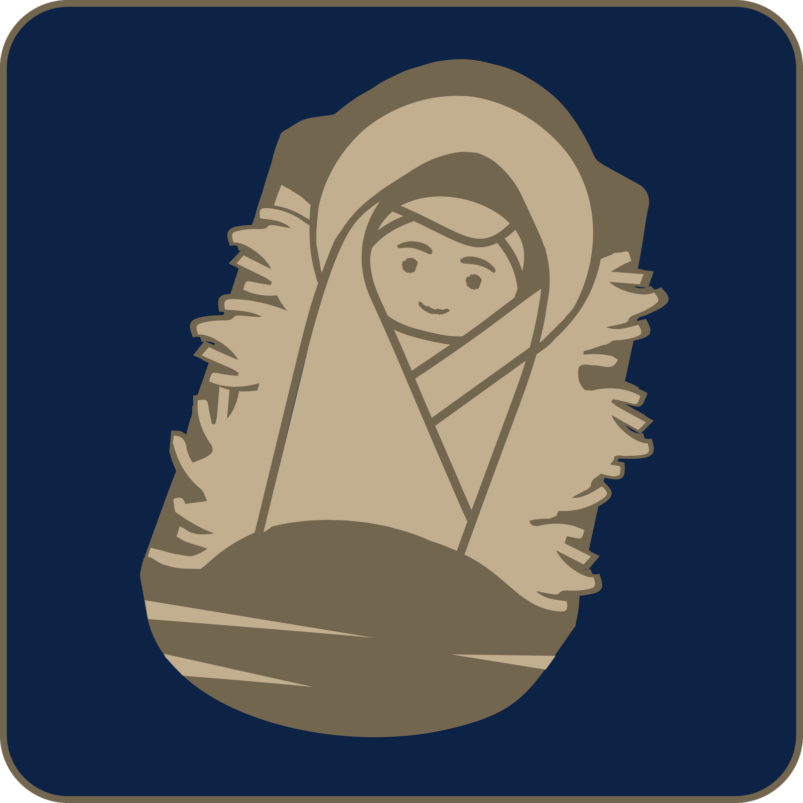 Baby Jesus in blue and gold