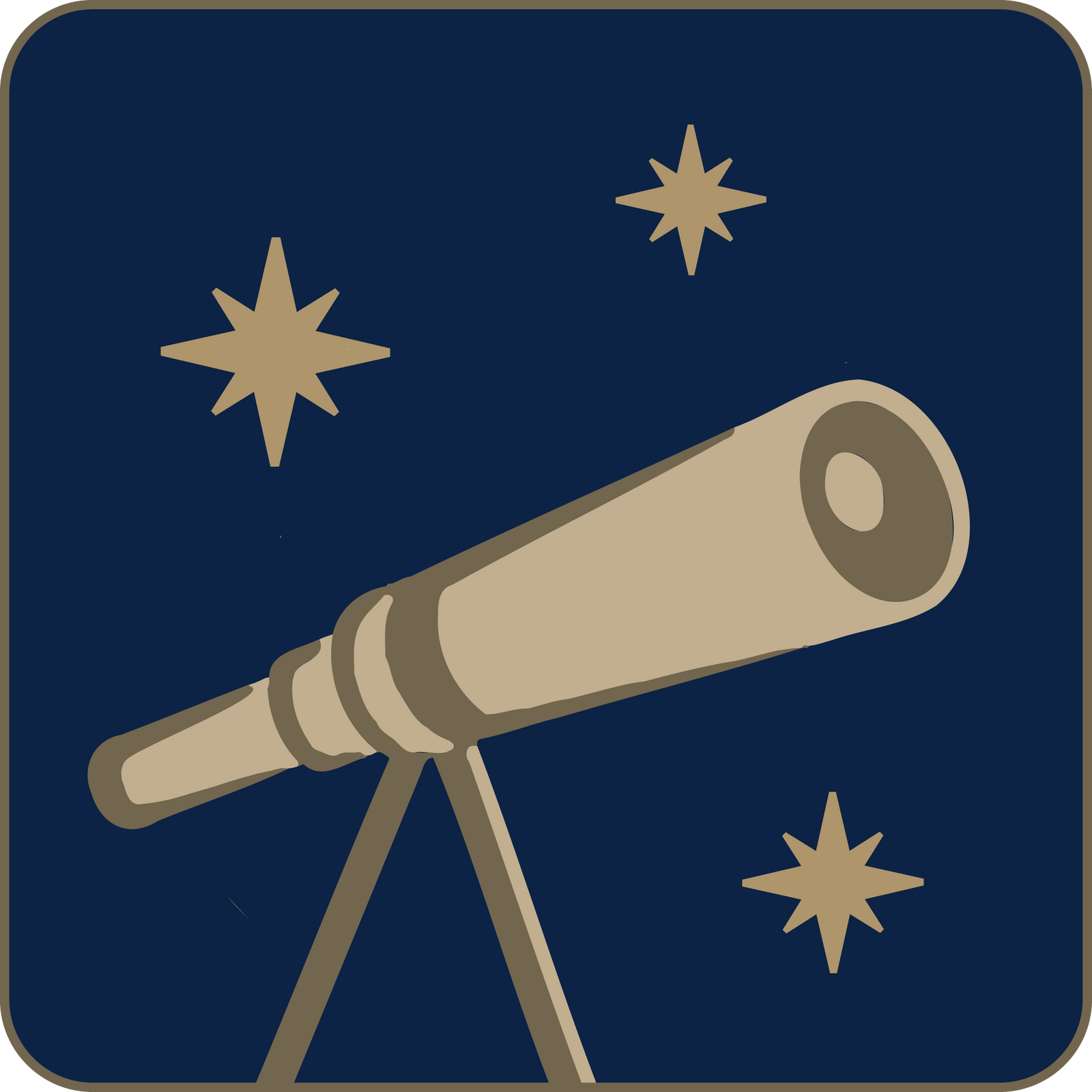 Telescope in blue and gold
